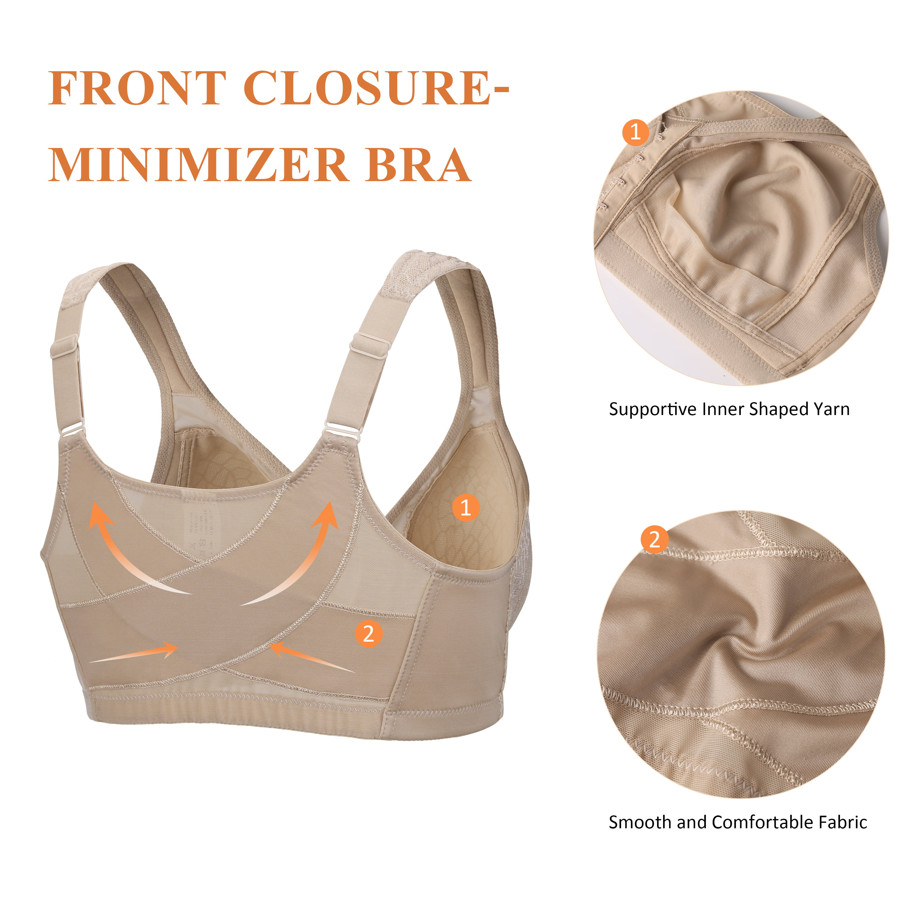 Generisch Primark Online Shop Bra for Seniors Women Front Closure Posture  Corrector Body Shaper Bra H and M Women's Clothing, beige, XXL :  : Fashion