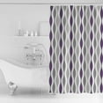 thumbnail image 2 of Purple Grey Shower Curtain, 48" x 72", Medieval Print Waves Geometric Waterproof Bathroom Curtain Washable Shower Curtain Set with 12 Hooks, 2 of 6