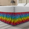 thumbnail image 1 of Abstract Bed Skirt, Geometric Colorful Waves Seigaiha Pattern, Elastic Bedskirt Dust Ruffle Wrap Around for Bedding Decor, 4 Sizes, Multicolor, by Ambesonne, 1 of 2