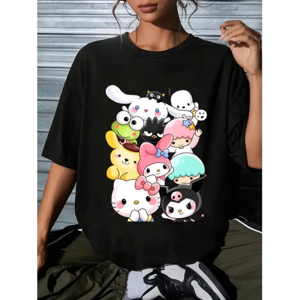 graphic print t-shirt, short sleeve crew neck casual top for summer & spring, Women's clothing tee
