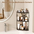thumbnail image 5 of Corner Bathroom Counter Organizer, 3-Tier Wood Countertop Organizer for Perfume, Makeup Storage, Skincare Organizers for Vanity, Counter Corner Shelf for Kitchen, Bathroom, Dresser (black), 5 of 7