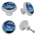 thumbnail image 7 of 4 Packs Night Starry Sky Pink Flamingo Fluorescence Crystal Glass Cabinet Knobs Drawer Handles for Kitchen Cabinets Dresser Cupboard Wardrobe Pulls Handles, 7 of 7