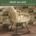 thumbnail image 3 of 3-Piece Outdoor Rocking Bistro Set, Wicker Rocking Chairs Set of 2 with Coffee Table and Thick Cushions, Outdoor  Furniture Set, Front Porch Furniture Set for Garden, Balcony, Backyard, 3 of 7