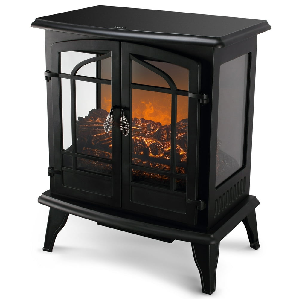 Della 1400W Vintage Electric Stove Heater Infrared Quartz Fireplace 25