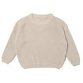 thumbnail image 2 of Cethrio Kids Girls Pullover Sweaters, Casual Knitting Cotton Stretch Crew Neck Fall Winter Tops Khaki Size 6-12 Months, 2 of 4