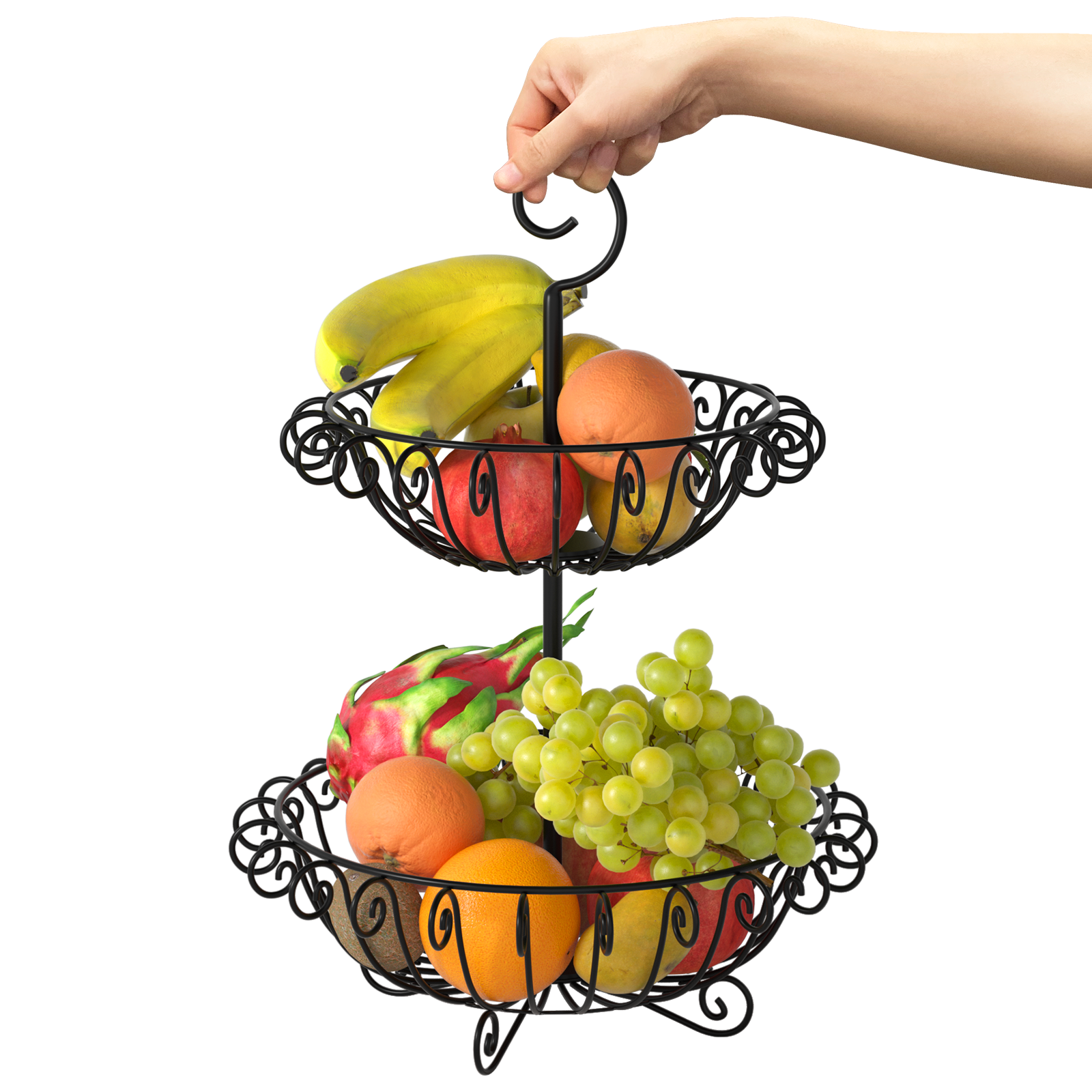 2 Tier Fruit Basket G.a HOMEFAVOR Metal Fruit Bowl Fruit Stand, Snack