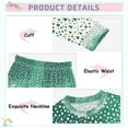 thumbnail image 3 of FORMRS Long Sleeve Top and Pants Pajama Set for Niños 2-Piece Sleepwear, Sizes 18M-8Y, Green and White Pattern, 3 of 6