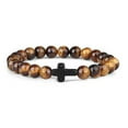 thumbnail image 5 of Top-kevin Cross Bead Bracelet for Men Women,8mm Tiger Eye, Lava Rock, Black Obsidian Healing Crystal Beaded Bracelets,Natural Protection Stone Bracelets Jewelry Gifts for Men Women, 5 of 18