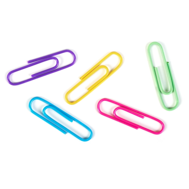 150 Pack Jumbo Paper Clips - 2 Inch Large, Assorted Colors (Rose Pink), Vinyl Coated