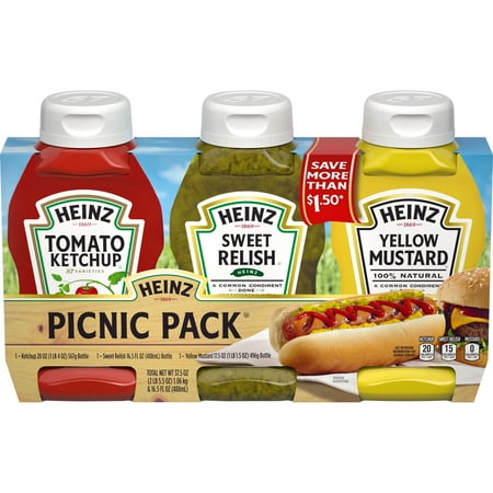 Heinz Ketchup - (2 Pack) Heinz Variety Pack Ketchup, Sweet Relish & Yellow Mustard, 3 count Sleeve