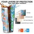 thumbnail image 7 of 30oz Basset Hound Dog and Flower Tumblers Stainless Steel Tumbler with Lid and Straw,Vacuum Insulated Double Wall Travel Tumbler Cups Mug with Cleaning Brush for Coffee,Tea, 7 of 7