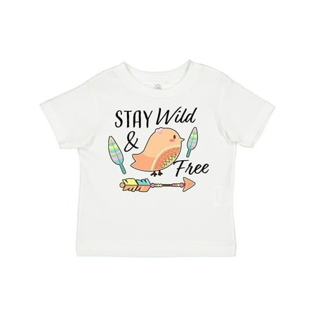 

Inktastic Stay Wild & Free with Chick Feathers and Arrow Gift Toddler Toddler Girl T-Shirt