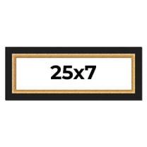 25x7 Frame Gold Real Wood Picture Frame Width 2.25 Inches | Interior Frame Depth 0.5 Inches |