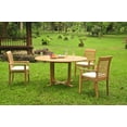 thumbnail image 4 of Grade-A Teak Dining Set: 3 Seater 4 Pc: 60" Round Table And 3 Mas Stacking Arm Chairs Outdoor Patio WholesaleTeak #WMDSMSy, 4 of 4