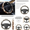 thumbnail image 3 of Renewold Car Seat Covers Full Set 11 PCS, Universal Car Interior Accessories with Steering Wheel Seat Belt Covers Coaster Keyrings Universal Auto Decoration, Brown Cow Cowhide Print, 3 of 7
