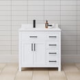 thumbnail image 2 of Wyndham Collection Beckett 36" Wood Single Bathroom Vanity in White/Matte Black, 2 of 6