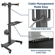Mount-It! Mobile PC Workstation for Dual Monitors | Fits 13-32 Monitors | Adjustable