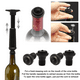 thumbnail image 3 of Bomba Vacu Vin Black con tapones Wine Saver: mantiene el vino fresco hasta por 10 días (negro） Rojo Verde Cocina, Decoración y Otros, 3 of 5