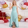 thumbnail image 5 of Gunia Pageant Dresses For Girls Ruffle Dress Asymmetrical Layered Party Gown Wedding Birthday Celebration Sundress Light Blue Dress For Girls 6-14 Years, 5 of 7