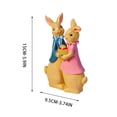 thumbnail image 2 of Large Size Easter Couple Bunny Resin Statues, Eye-Catching Rabbit Decorations for Living Room, Entryway and Bedroom, Durable Resin Crafts that Make Bold Easter Decor Home Accents, 6*4in, A, 2 of 7