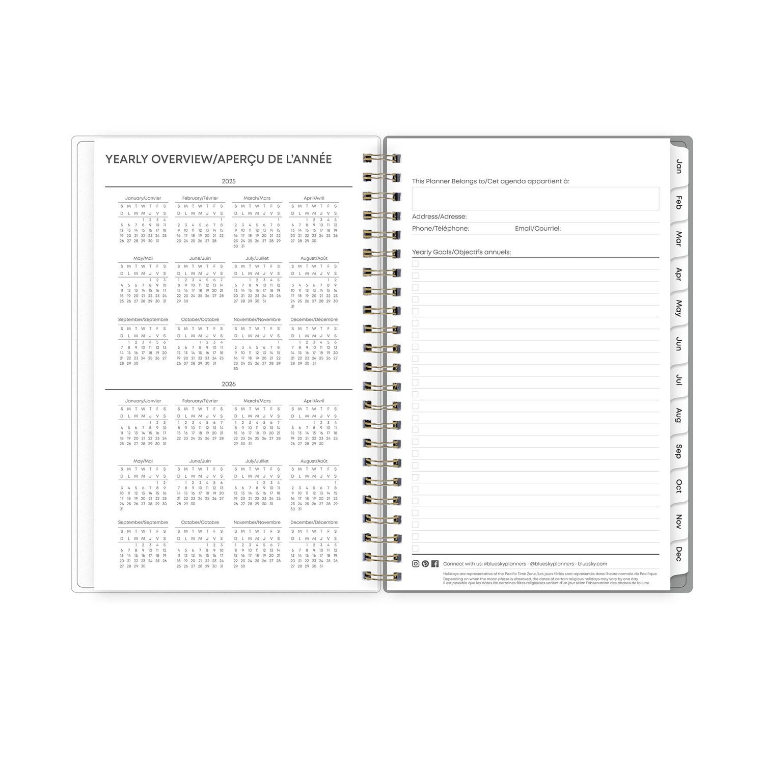 2025 Weekly Monthly Planner, 5 x 8, Blue Sky, Sophie, 5x8 Weekly/Monthly Planner