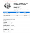 thumbnail image 2 of Alternator 1 - Compatible with 2012 - 2016 BMW 528i 2.0L 4-Cylinder 2013 2014 2015, 2 of 2