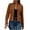 Brown, variant on TKLPEHG Women's Leather Cropped jackets Casual Vintage Zip Up Stand Collar Motorcycle Short Coat Jacket (Black,S)