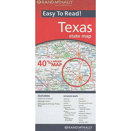 Rand mcnally easy to read! texas state map: