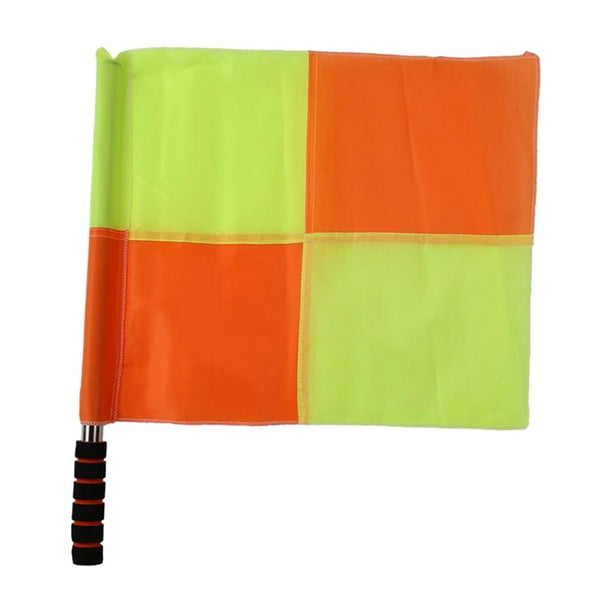 Bandera de árbitro Bandera de Seguridad de Tráfico Asta de Bandera de Acero Inoxidable Bandera de Señal Ligera Bandera de Mano para Fútbol Campo de Fú Gran cuadrado