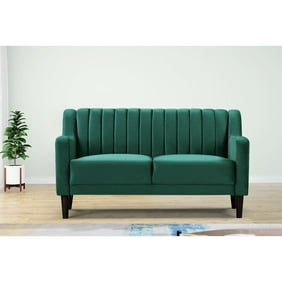 Dowland Velvet 57 8 Square Arm Loveseat Walmart Com Walmart Com