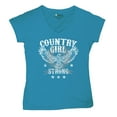 thumbnail image 5 of Country Girl Strong Eagle Women's V-Neck T-shirt Distressed Patriotic Vintage Spread Wings Rural Pride Life Lovers Gift Tee, 5 of 7