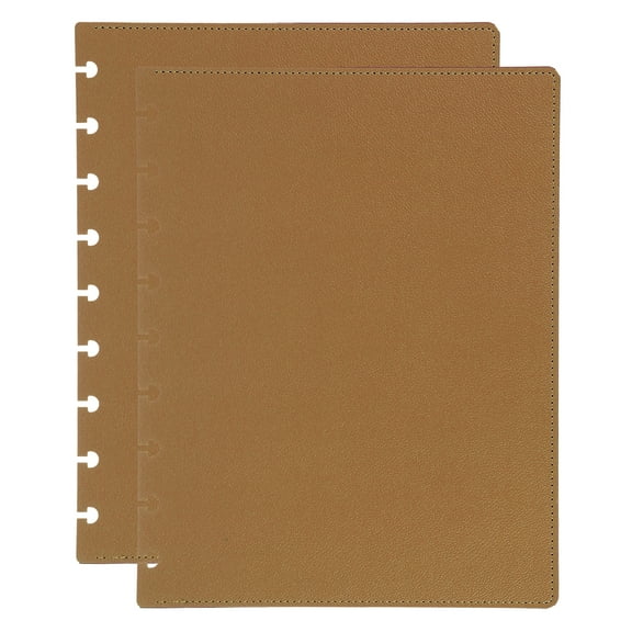 Leather Discbound Notebook Cover, Medium Size Disc Planner Cover for Arc Notebook Happy Planner, Brown