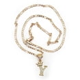 thumbnail image 2 of Cadena y dije de brillos con corona de oro laminado letra Y, 2 of 7