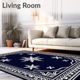 thumbnail image 2 of ODIKA 4'x6' Machine Washable Non-Slip Area Rug, Snowflake Winter Holiday Doormat with Farmhouse Charm Design High Traffic Rug, Blue, 605033, 2 of 7