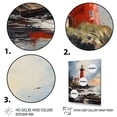 thumbnail image 3 of Designart "Lighthouse Guiding Red Beach wall decor" Cityscapes Floater Framed Canvas Print, 3 of 7