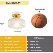 Semi Flush Mount Ceiling Light,Vintage Ceiling Light,Globe Glass Semi Flush Mount Ceiling Light Fixture, Vintage Gold Beautiful Light Shadow, Easy to Install, Bright Ambiance