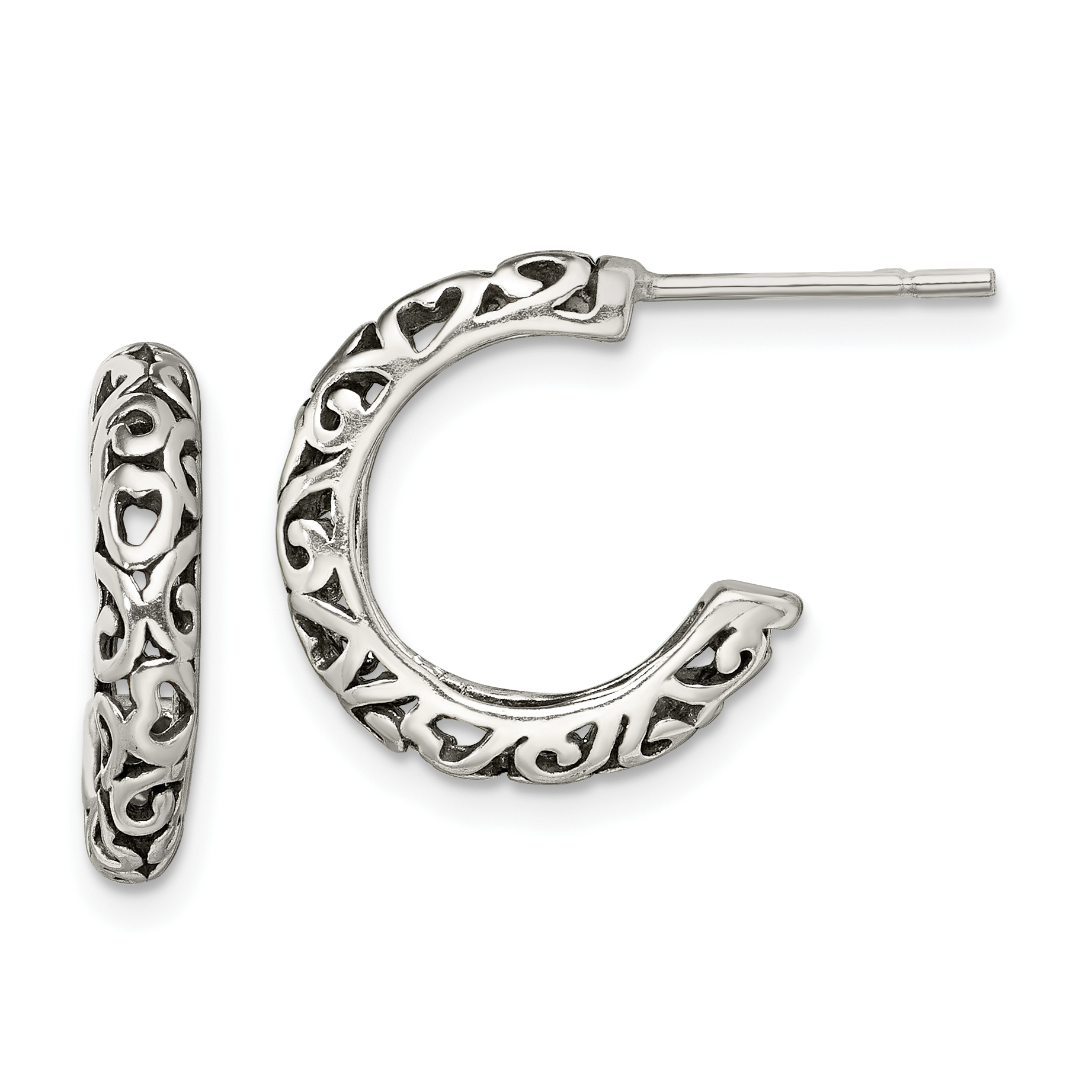 Boucle D'Oreille Ancienne En Argent - Antiquité - Occasion