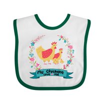 Inktastic Chicken Farming My Chickens Love Me Girls Baby Bib