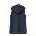 thumbnail image 6 of ClodeEU Women's Mid Long Fleece Vest With Hooded, Fall Winter Warm Plush Sleeveless Cardigan Dark Blue,Womens Plus S, 6 of 9