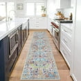 thumbnail image 4 of Findosom 2'x8' Vintage Runner Rug 0.4" Distressed Hallway Rug Non Slip Laundry Runner Rug Washable Runner Rug Kitchen Floor Mat Entryway Rug Runner for Laundry Kitchen Entryway, Multi-color, 4 of 7