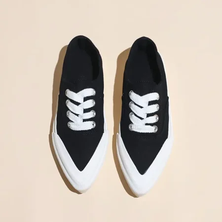 

Casual Flats Women Shoes 2022 New Winter Fashion Pointed Toe Loafers Canvas Sport Sneakers Running Walking Shoes