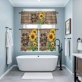 thumbnail image 4 of Farm Sunflower Kitchen Curtains Valances and Tiers Set of 3 Bee Home Sweet Home Retro Brown Wood Grain Tier Curtains and Valance with Rod Pocket for Small Windows, 27.5"x24", 4 of 9