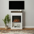 thumbnail image 2 of Mateo Electric Fireplace with Mantel and Open Shelf, Ivory Oak with Rustic, 2 of 9