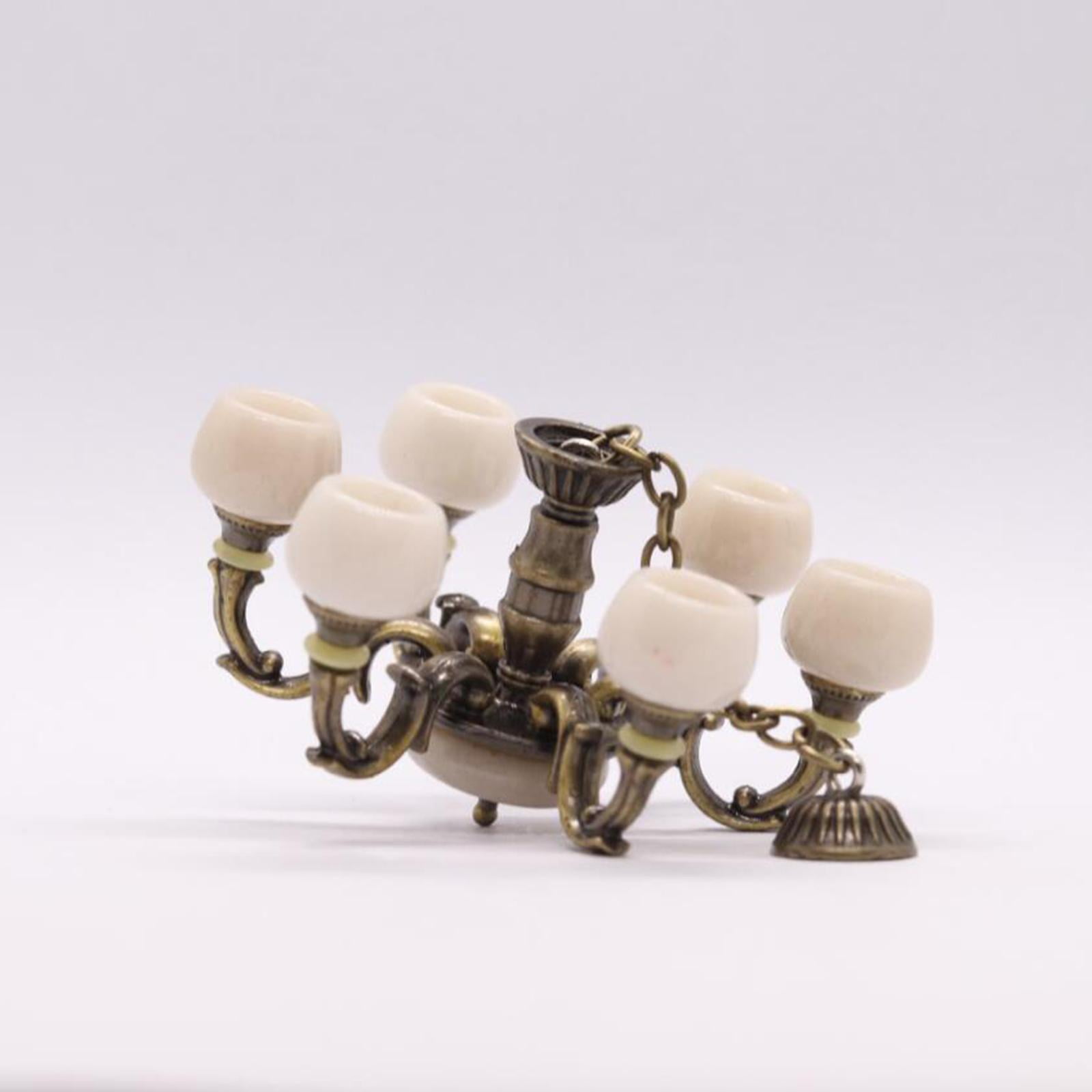 Arquitectura / Casa De Bricolaje Mini 1/12 Candelabro De Ma En Miniatura Lámparas De Casa De