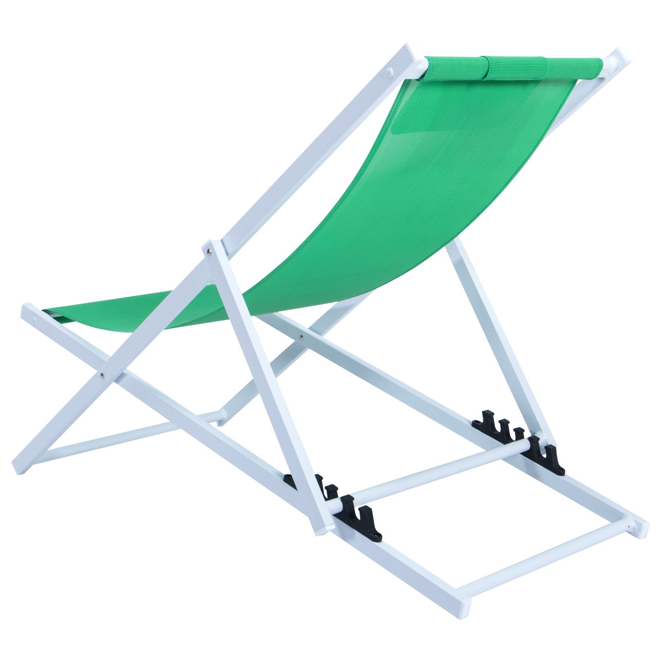 LeisureMod Sunset Outdoor Sling Lounge Folding Chair With Headrest in Green - image 4 of 8