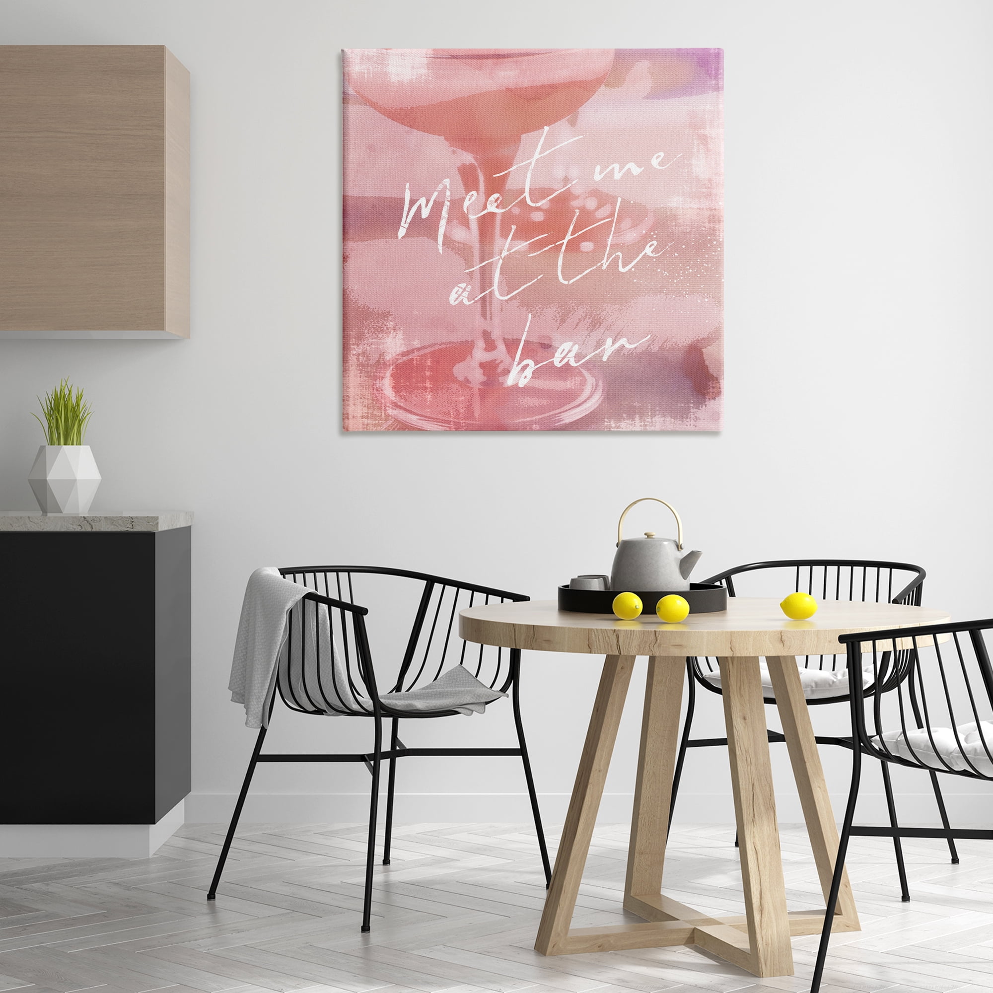 Stupell Industries Meet Me at Bar Martini Food & Beverage Painting Wrapped Canvas Art Print Wall Art, 36 x 36