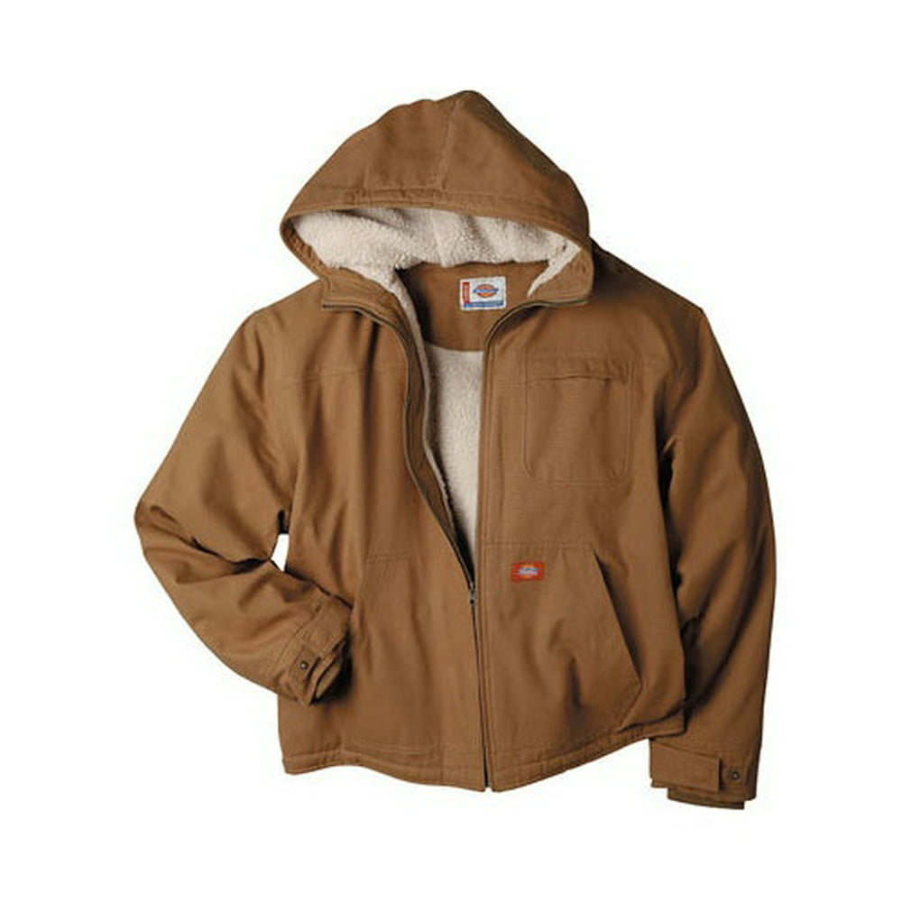 Dickies - Men's Sanded Duck Sherpa Lined Hooded Jacket - Walmart.com ...