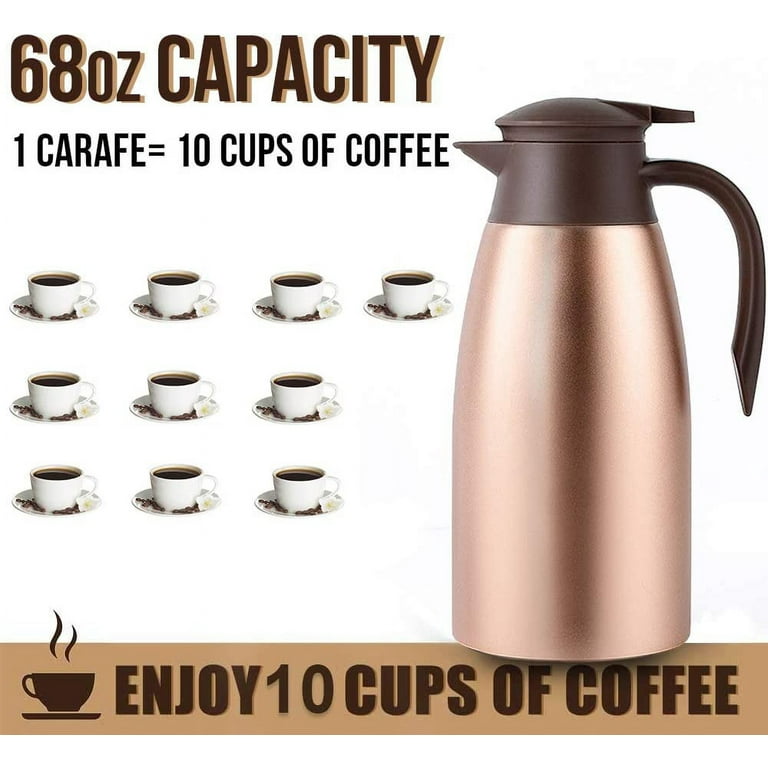 68oz Coffee Carafe Airpot Insulated Coffee Thermos Urn Stainless