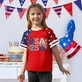 thumbnail image 3 of CCRFTGI American Flag Shirts for Kids Girls Size 10-12 Patriotic 4th Of July Freedom 250 Anniversary USA Flag Outfits Red White and Blue Summer Shirts Festival T-Shirts Watermelon Red 7-8 Years, 3 of 5