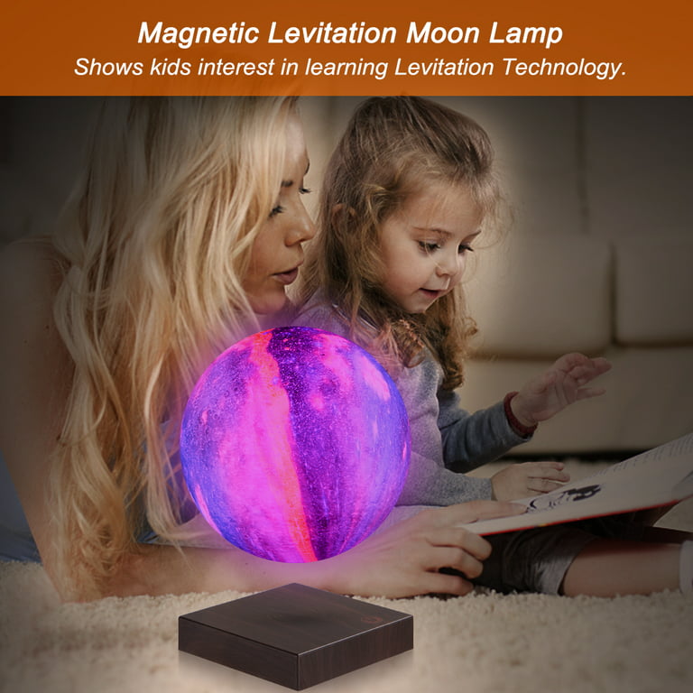 VGAzer Levitating Moon Lampada fluttuante e rotante liberamente con luci a  LED che cambiano gradualmente tra 7 colori, luce decorativa per gli amanti  dei bambini (base quadrata) : : Illuminazione